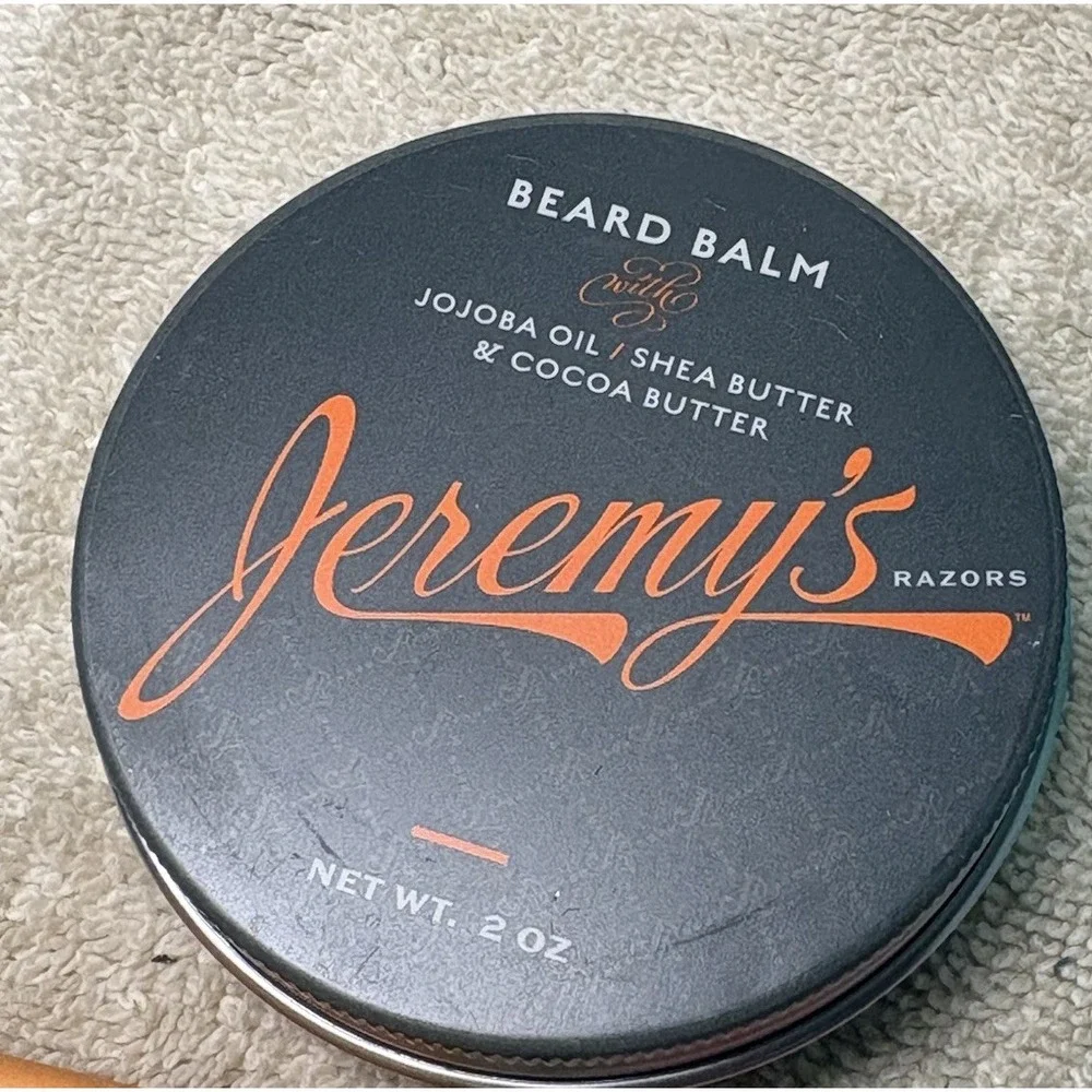 Jeremy's Razors Men Beard Balm Balm w Jojoba Oil, Shea & Cocoa Butter 2 oz New